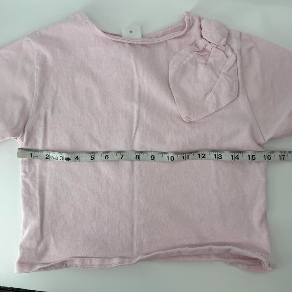 ZARA Girls Pink Short Sleeve Top Bow Detail Size 11-12 Years 152 cm - Picture 5 of 6